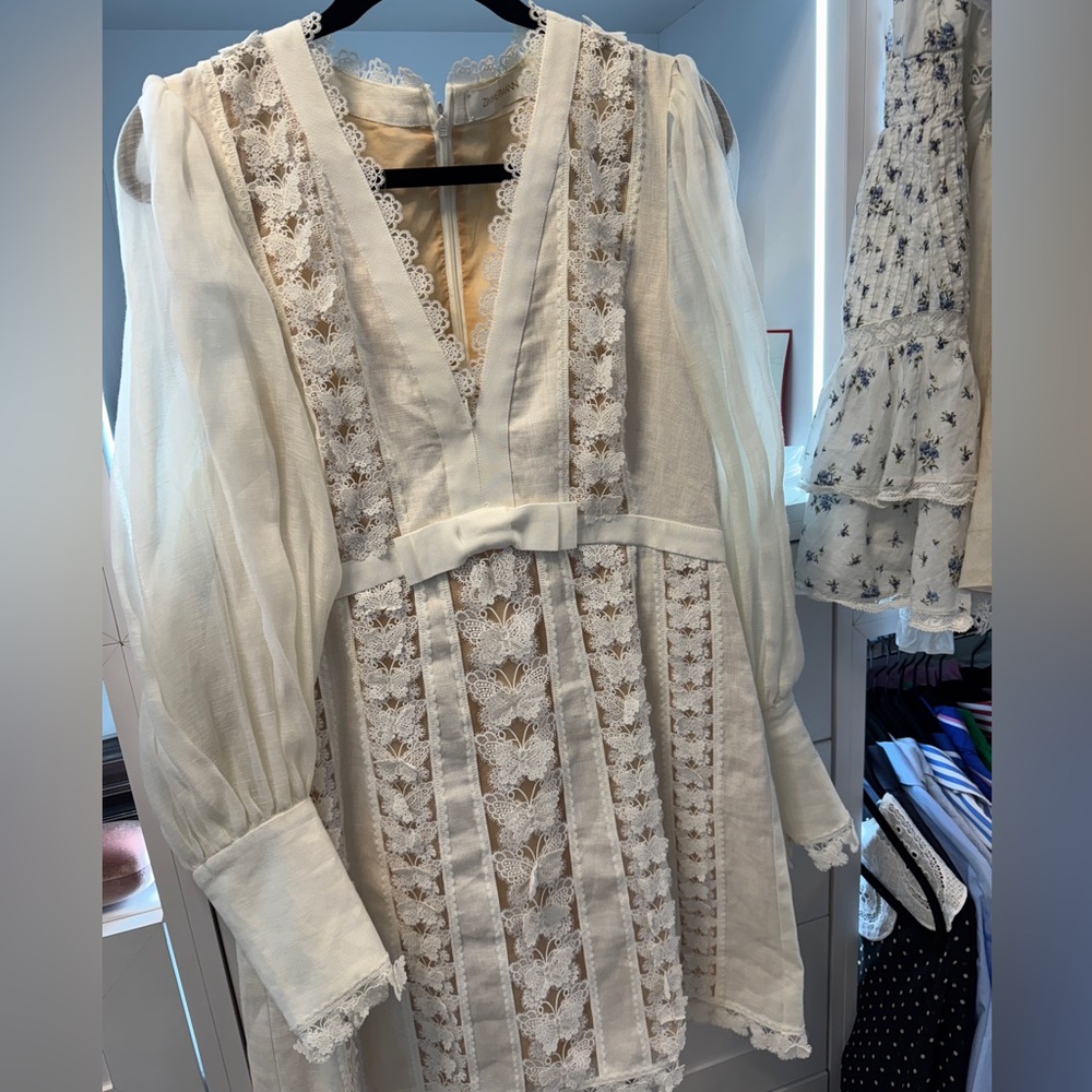 Zimmermann
Flutter Butterfly Lace Long Sleeve Linen Dress. - Picture 5 of 14